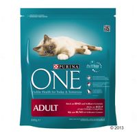 Purina ONE Adult rund & rijst Kattenvoer - - 6 x 800 g