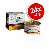 Voordeelpakket Schesir Natural met rijst Kattenvoer 24 x 85g - - pure tonijn & rund met rijst