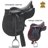 Englischer Reitsattel inkl. Sattelzubehör Vielseitigkeit schwarz Sitzgröße 44cm