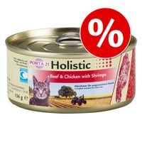 Porta 21 Holistic 6 x 156 g, tijdelijk €1,- korting! - - Rund & Kip met Garnalen, Groente, Vruchten in Gelei