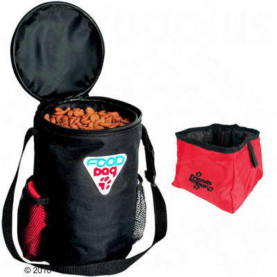 Kit de voyage Dog on Tour, jusqu´à 1,5 kg de croquettes- set de voyage en nylon
