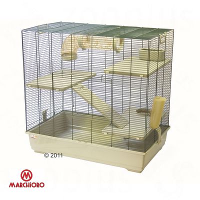 Marchioro Kleintierkaefig Tom inkl. Ausstattung - beige L 82 x B 51 x H 80 cm
