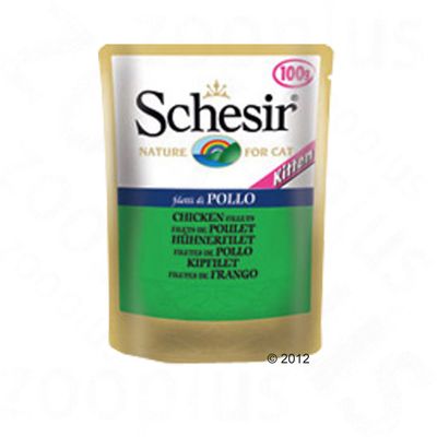 Sachets fraîcheur pour chaton Schesir 6 x 100 g- filet de poulet