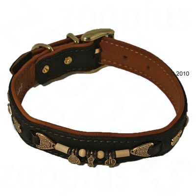 Collier en cuir pour chien Heim Buffalo, marron- L 45 x l 2,5 cm