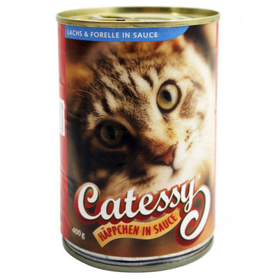 Bouchées en sauce pour chat Catessy, saumon & truite- 12 x 400 g