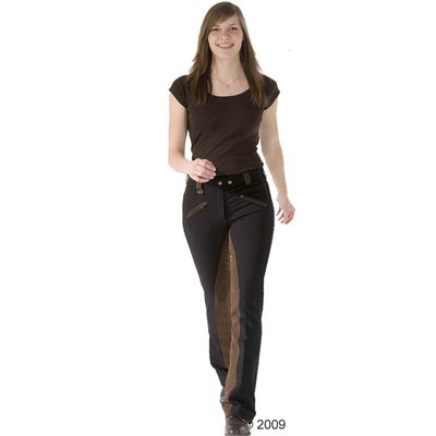 Jodhpur Reithose Isabelle - SCHWARZ - schwarz / braun Gr. 80