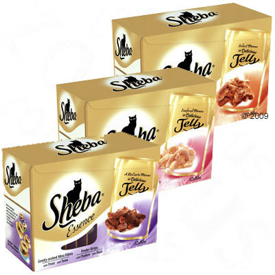 Lot varié Sheba Essence 12 x 85 g- sélection culinaire de viande & poisson