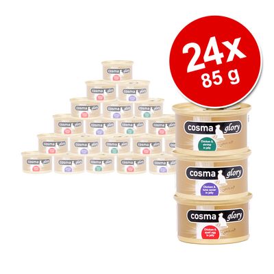 Sparpaket Cosma Glory in Jelly 24 x 85 g - Huehnchen mit Thunfischkaviar