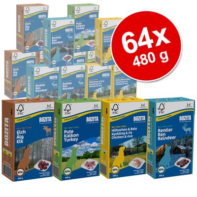 Bozita Mixed Megapack Happen in Gelee 64 x 480 g - - gemischtes Probierpaket Preisvergleich