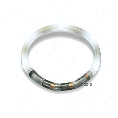 Collier lumineux pour chien, blanc- L 35 cm