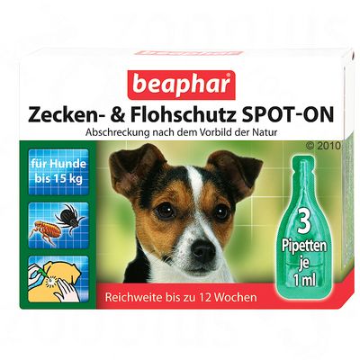 Beaphar Zecken- und Flohschutz Spot-On - 3 x 1 ml, bis 15 kg