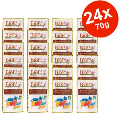 Savings Pack Almo Nature Bio Pat&eacute; 24 x 70g - Beef & Chicken