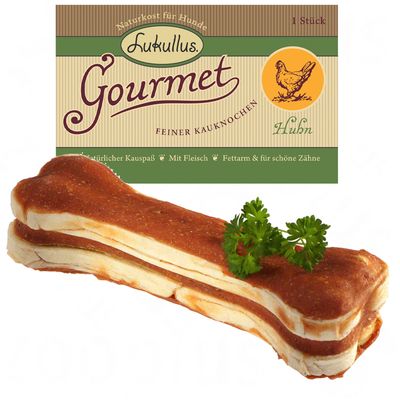 Lukullus Gourmet feiner Kauknochen Huhn - 12 x 5 cm
