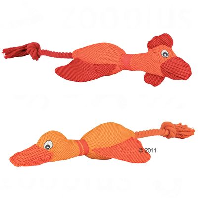 Hundespielzeug Huhn oder Ente mit Seil - ca. 38 cm (1 Stueck)