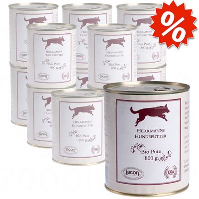 Sparpaket Herrmanns Bio-Fleisch pur 12 x 800 g - Huhn pur