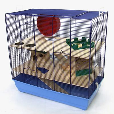 Cage pour rongeur Fun Area Leon version bleue- L 67 x  l 36,5 x  H 65 cm (bac bleu)