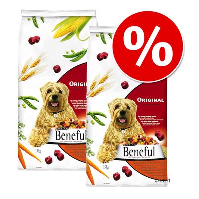 Sparpaket 2 x 15 kg Beneful Hundefutter - 2 in 1 Leckere Abwechslung