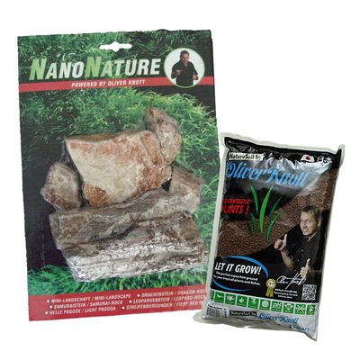 NanoNature Helle Pagode Set - - 5 Steine + 3 Liter NatureSoil schwarz, fein Preisvergleich