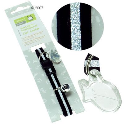 Hunter Cat Collar Silver Velvet - Black