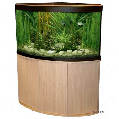 Fluval Aquarium-Eck-Kombination Venezia 350 - buche hell/ anthrazit