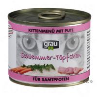 Grau Kitten bliksmulpotjes met kalkoen en wortel Kattenvoer - - 6 x 100 g