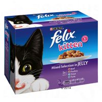 Felix Kitten – Brokjes in Gelei Kattenvoer - - Voordeelpakket: Gemengde Selectie (24 x 100g)