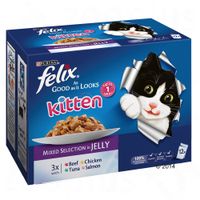 Felix Kitten Elke Dag Feest Kattenvoer - - Gemengde Selectie (12 x 100g)