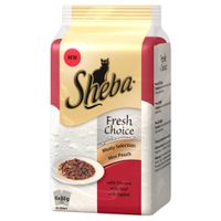 Sheba Mini Pouch Fresh Choice Kattenvoer 6 x 50g - - Vlees Selectie