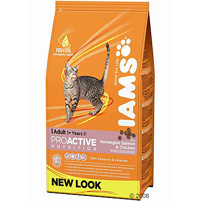 Croquettes pour chat Iams Adult, saumon- 3 x 3 kg