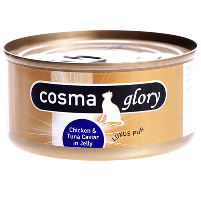 Boîtes pour chat Cosma Glory en gelée 6 x 170 g- poulet & caviar de thon