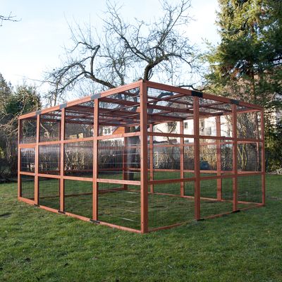 Kattenbuitenren uit hout - - L 4 m x B 3 m x H 1,84 m