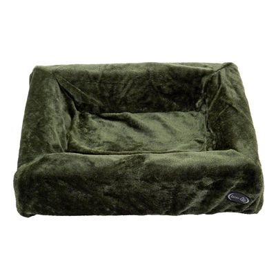 Kuschelbezug fuer hyg. Hundebett oliv - passt fuer hyg. Hundebett L 60 x B 50 cm