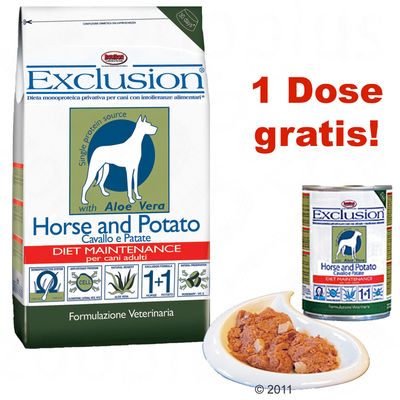 15 kg Exclusion Trockenfutter + 375 g Exclusion Diet gratis! - Hirsch & Kartoffel