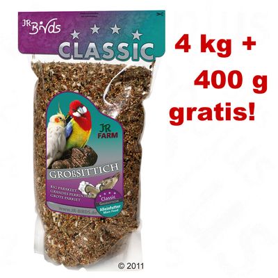 4 kg + 400 g gratis! JR Birds Classic Grosssittichfutter - 4,4 kg