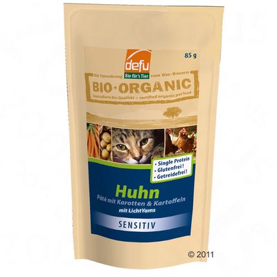 Defu Bio 90% Sensitiv Pâté Pouch 6 x 85 g - - Kip met wortel & aardappel
