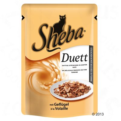 Zum Angebot - Katze / Katzenfutter nass / Sheba Duett 6 x 85 g - mit Huhn