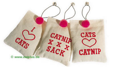 Kattenkruid-zakje met belletje - - 3 x 1 stuk