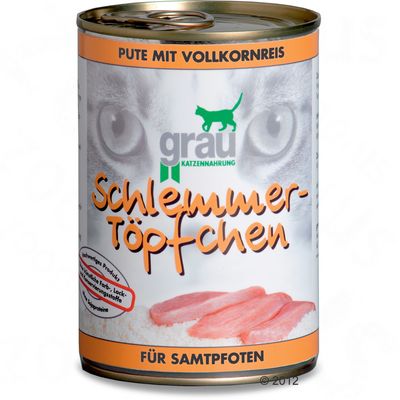 Boîtes pour chat Grau menu gourmand 6 x 400 g- agneau & riz complet