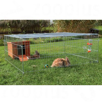 Trixie Freigehege 4-Eck mit Gitterabdeckung - L 144 cm x B 116 cm x H 58 cm