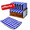 Abri de plage Westerland + couverture offerte - L 68 x l 45 x H 58 cm - bleu / blanc