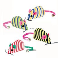 Kattenspeelgoed Gestreepte Muizen - - 3 stuks (ca. 7 cm)
