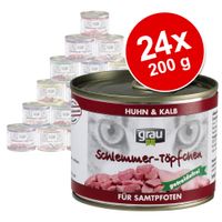 Gemengd voordeelpakket Grau graanvrij Kattenvoer 24 x 200g - - 24 x 200 g