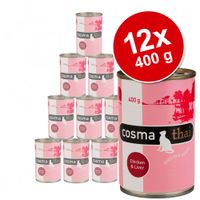 Voordeelpakket Cosma Thai in Jelly Kattenvoer 12 x 400 g - - Tonijn met krabvlees