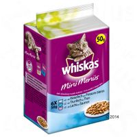 Whiskas Mini Menus Kattenvoer 6 x 50 g - - Kip, Kalkoen, Gevogelte in Saus