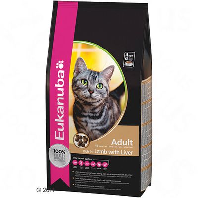 Croquettes pour chat Eukanuba Adult, agneau & foie- 2 x 4 kg