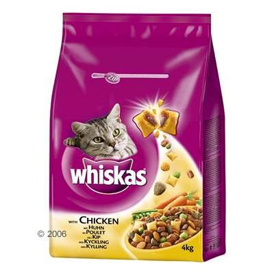 Whiskas droogvoer Adult 4 kg - - kip, groenten & Knackits met vleesvulling