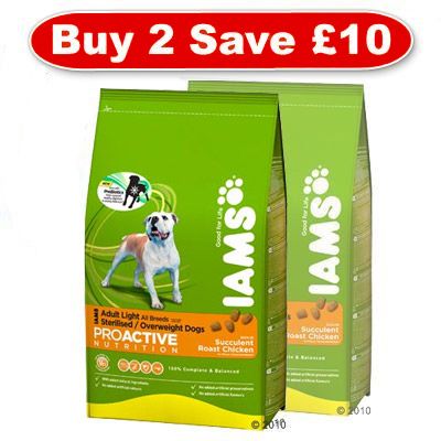 Buy 2 Large Bags Of IAMS Dry Dog Food And Save &pound;10 ! - 2 x 15kg Adult Large Bree