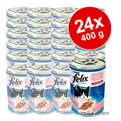 Felix H&auml;ppchen in Gelee 24 x 400 g - - Lachs & Forelle Preisvergleich