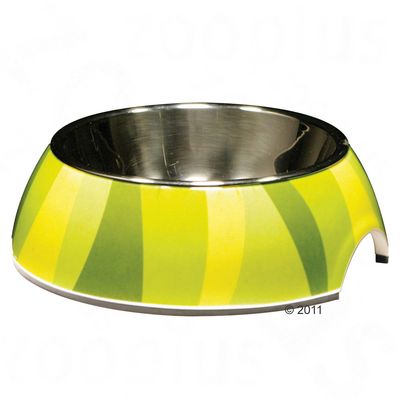 Catit Voerbak Green Zebra melamine + roestvrijstalen inlet - - 160 ml
