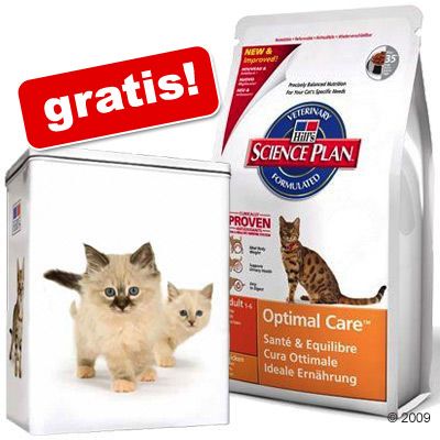 1,5 / 2 kg Hill's Feline + voerblik GRATIS! - - Adult Senior tonijn (2 kg)